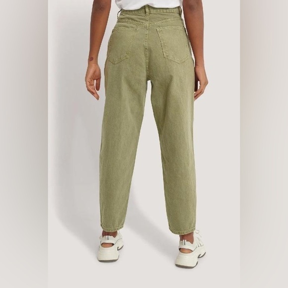 Mango Regina Slouch Jeans Khaki Green Size 8 - Picture 9 of 10